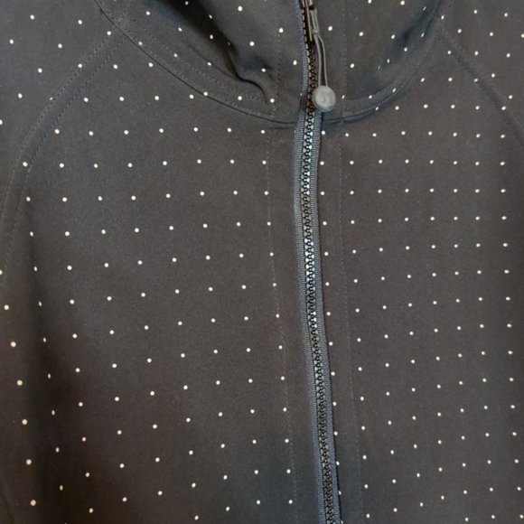 Lululemon Apres Black White Polka Dot Rain Jacket Hood SZ 6 - Picture 14 of 16